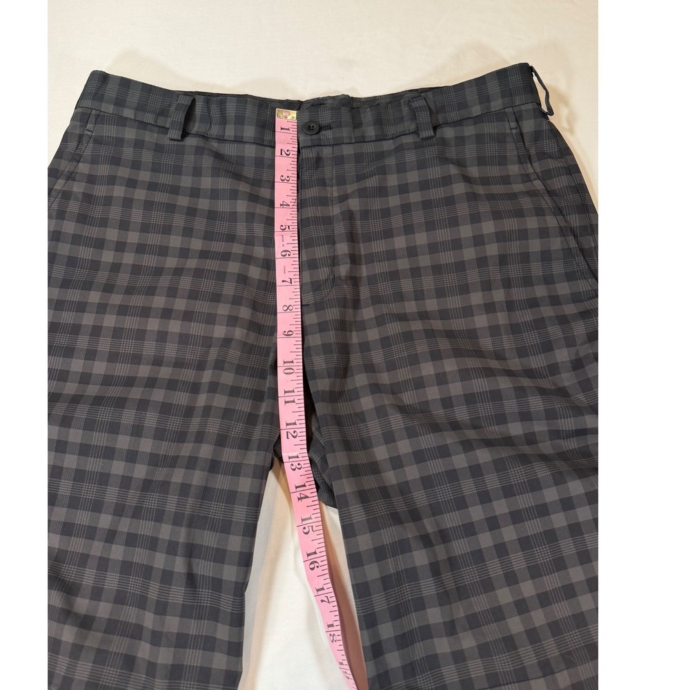Nike Golf Dri-FIT Plaid Shorts Mens 34 Grey Black Check Flat Front Performance - Picture 4 of 6